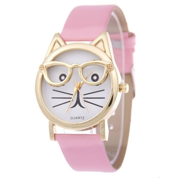 Accessories - 3/$30 Pink Cat Fashion Watch with Sunglasses Gold
